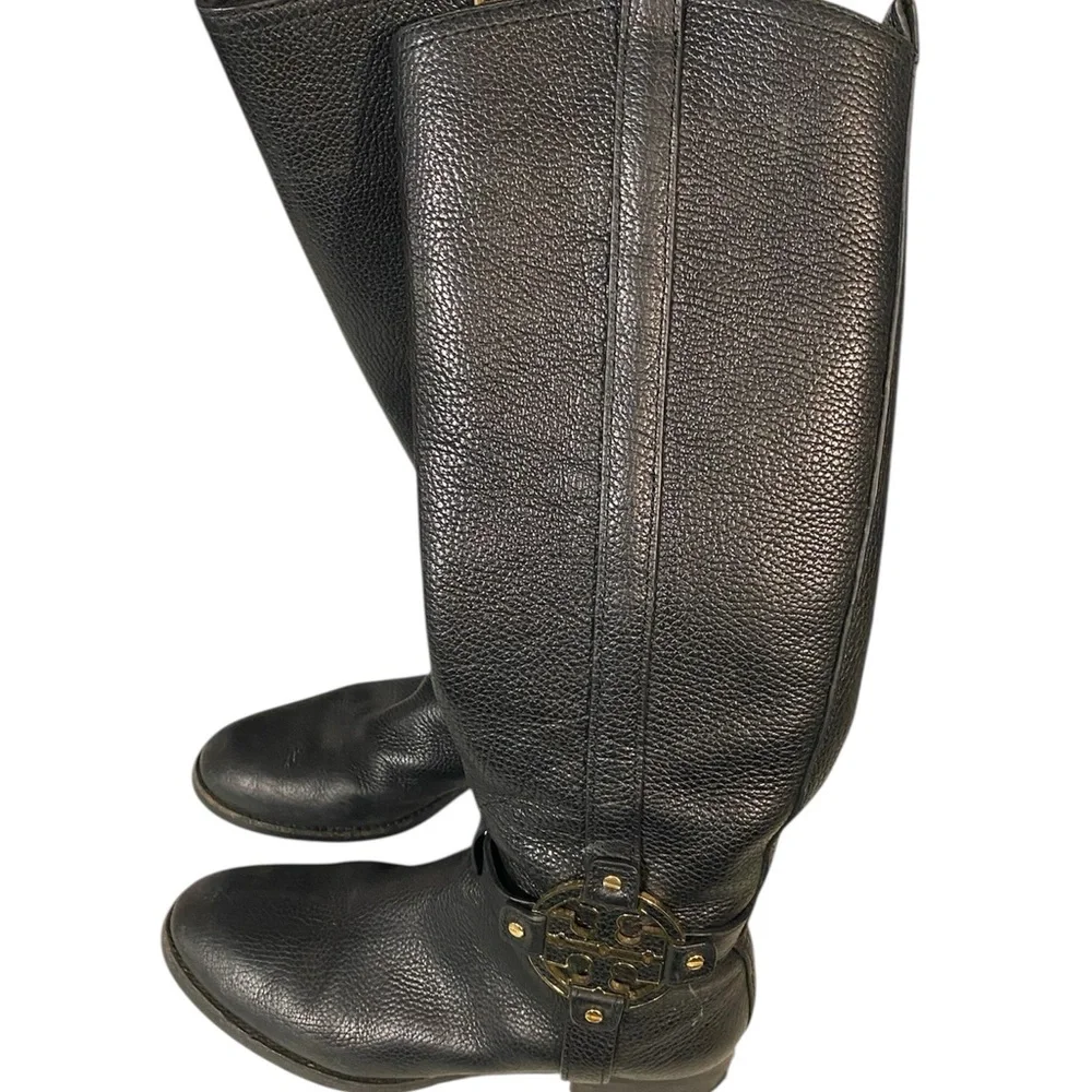 Tory Burch Black Tall Leather Boots